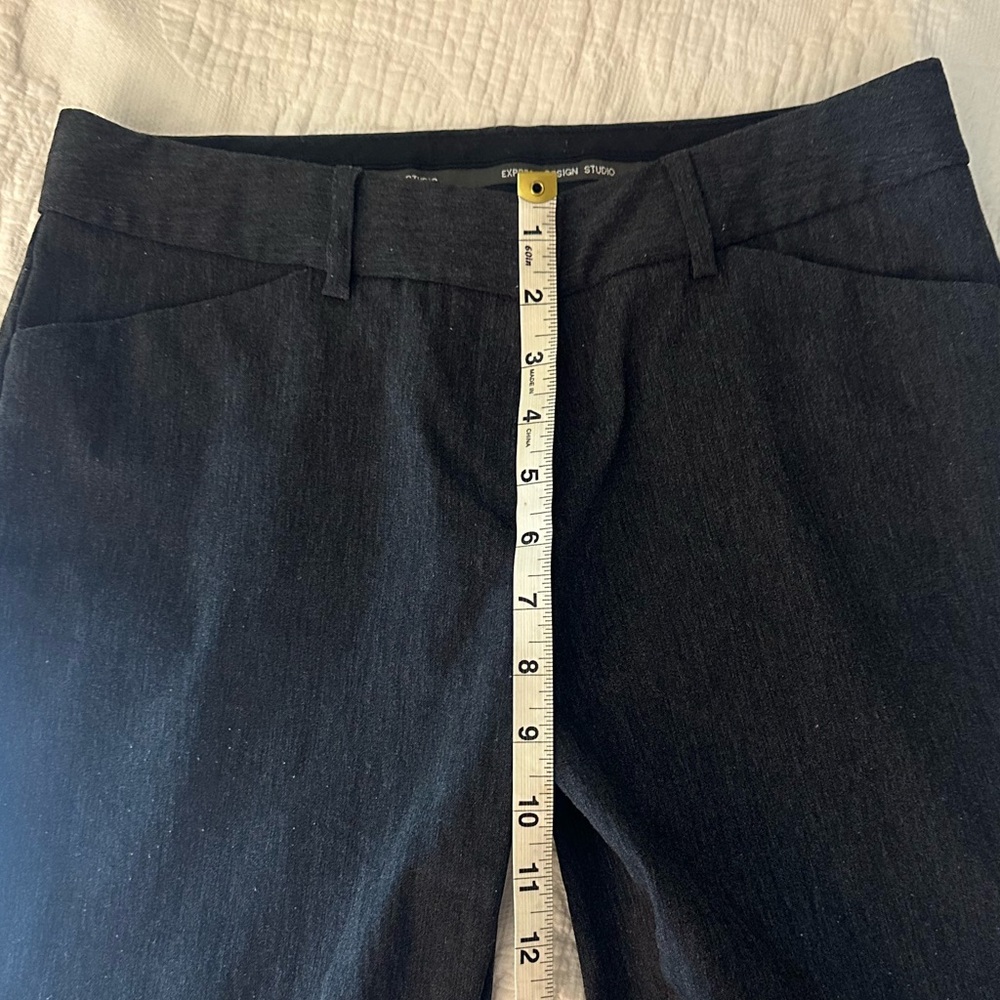 Express Editor Pants – Dark Charcoal Denim Trouser - Size 4R Y2K - Picture 6 of 8
